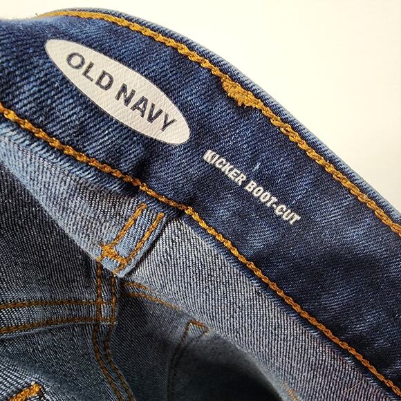 Old Navy Kicker Bootcut Jeans Size 18 Tall Long Blue Dark Wash High Rise Stretch - Picture 12 of 14